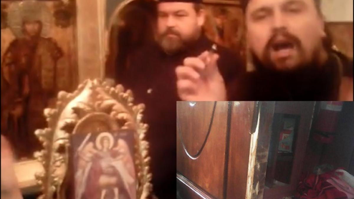 scene incredibile in biserica preotul a fost luat de gat si tarat pe jos iar jandarmii au vrut sa
