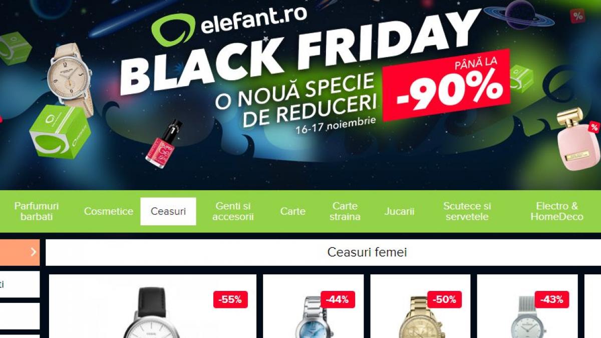 black friday 2017 elefant reduceri uriase la parfumuri ceasuri sau carti