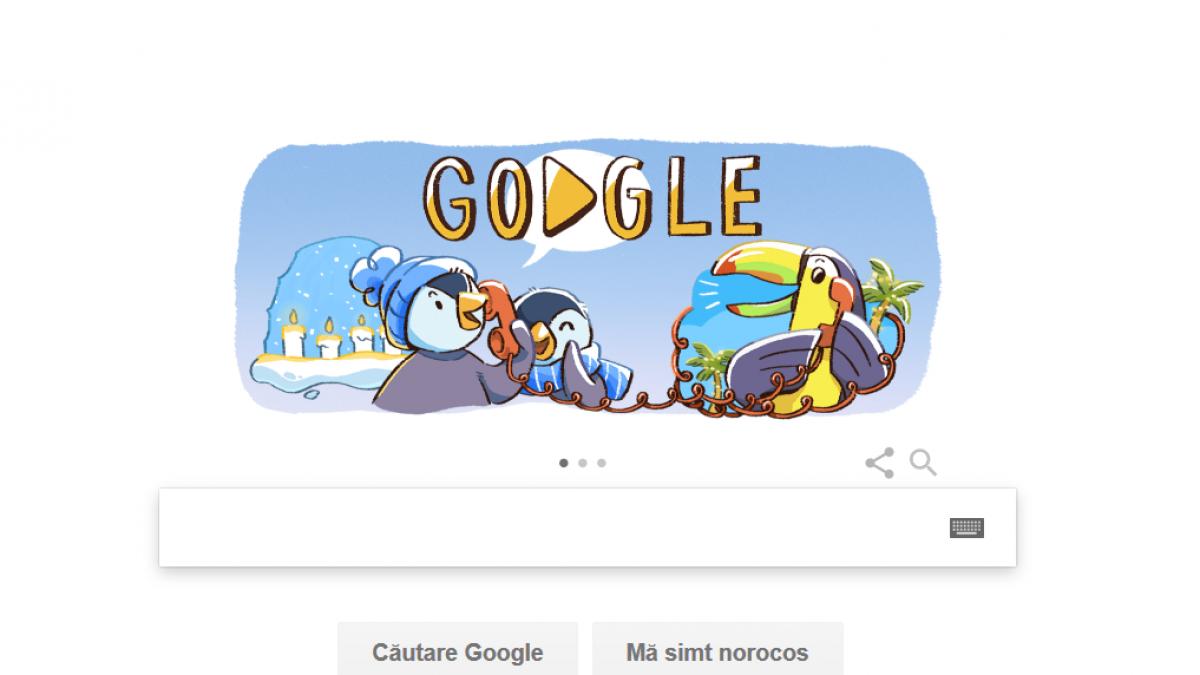google doodle 18 decembrie 2017 apropierea sarbatorilor de iarna este marcata de google cu un