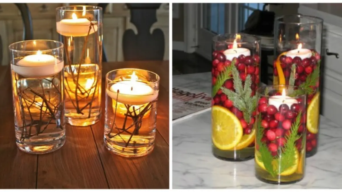 asa faci cele mai frumoase decoratiuni de craciun cu lumanari plutitoare sunt gata in cinci minute