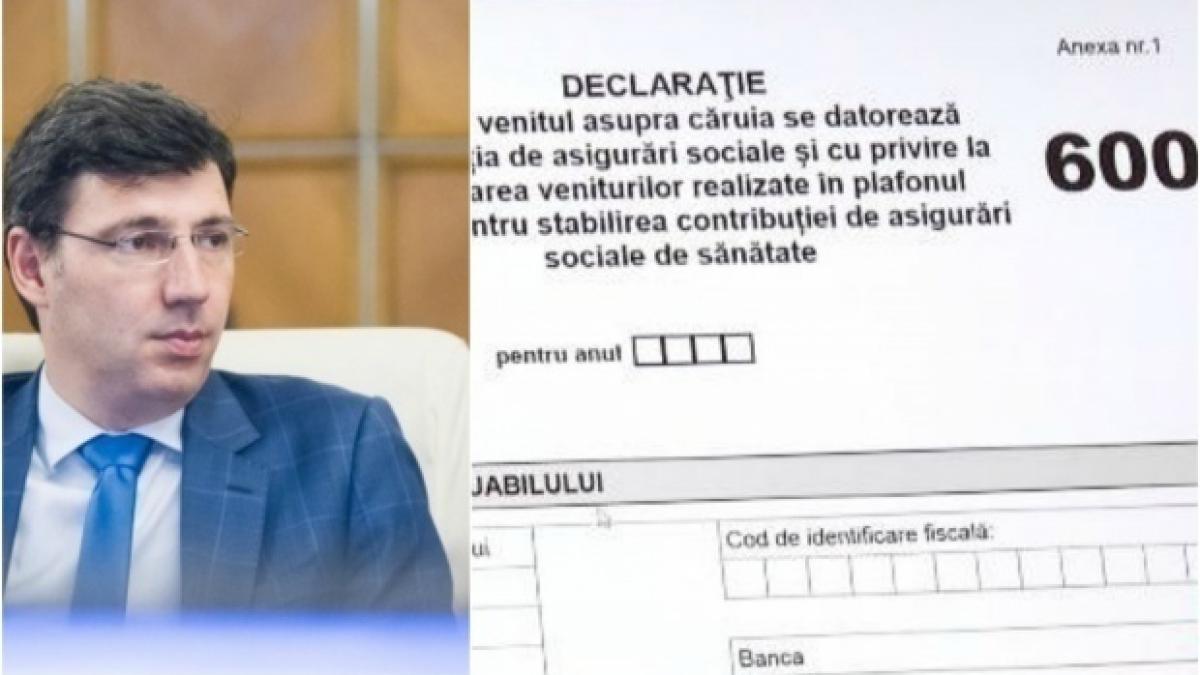 Proiectul pentru Formularul 600 a fost publicat pe site-ul Ministerului Finanțelor