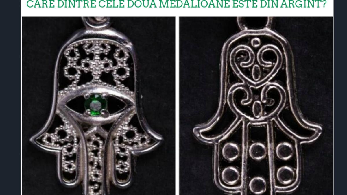 test care dintre cele doua medalioane este din argint si care e din inox