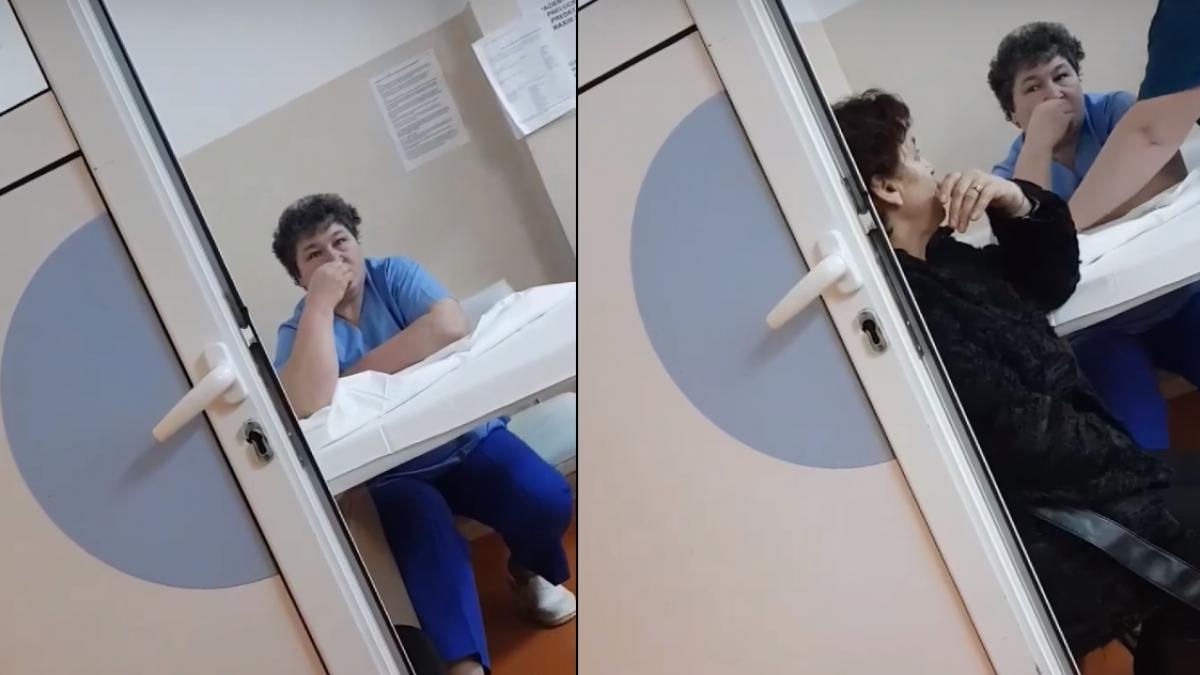 un nou caz starneste revolta in romania infirmiere filmate in timp ce mananca seminte langa un