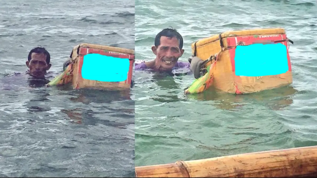 au vazut un batran in mijlocul marii cu o cutie dupa el venind inspre barca lor cand au inteles ce