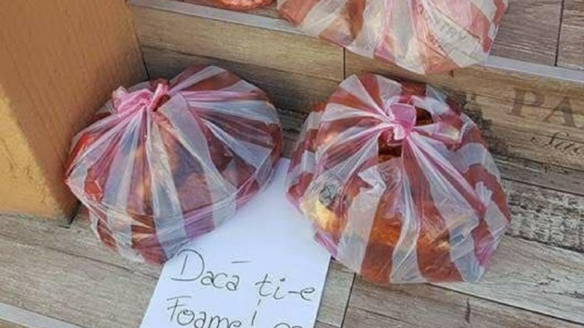 patronul unei cafenele din targu mures a lasat pachete cu mancare in fata localului pentru nevoiasi