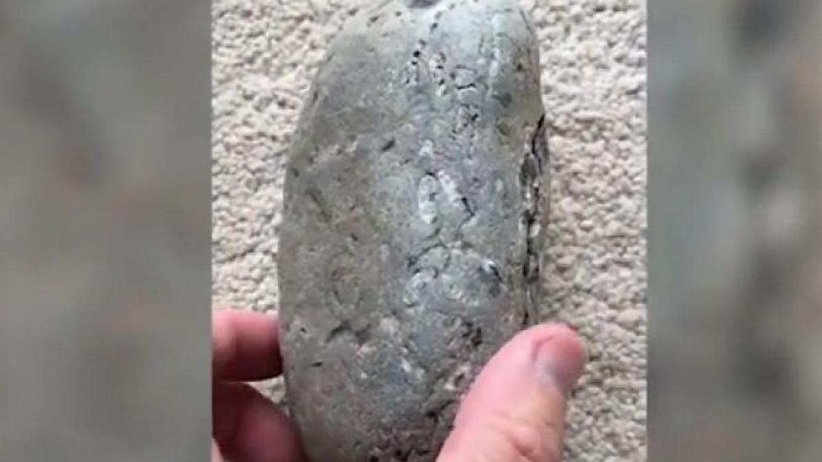 a gasit o piatra interesanta cand era copil si a dus o acasa ce a descoperit barbatul in interior