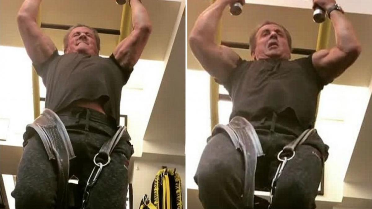 video stallone are 71 de ani dar de ce este in stare la sala de fitness nu ai cum sa faci asa ceva