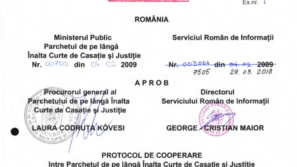 sri si parchetul general publica protocolul secret