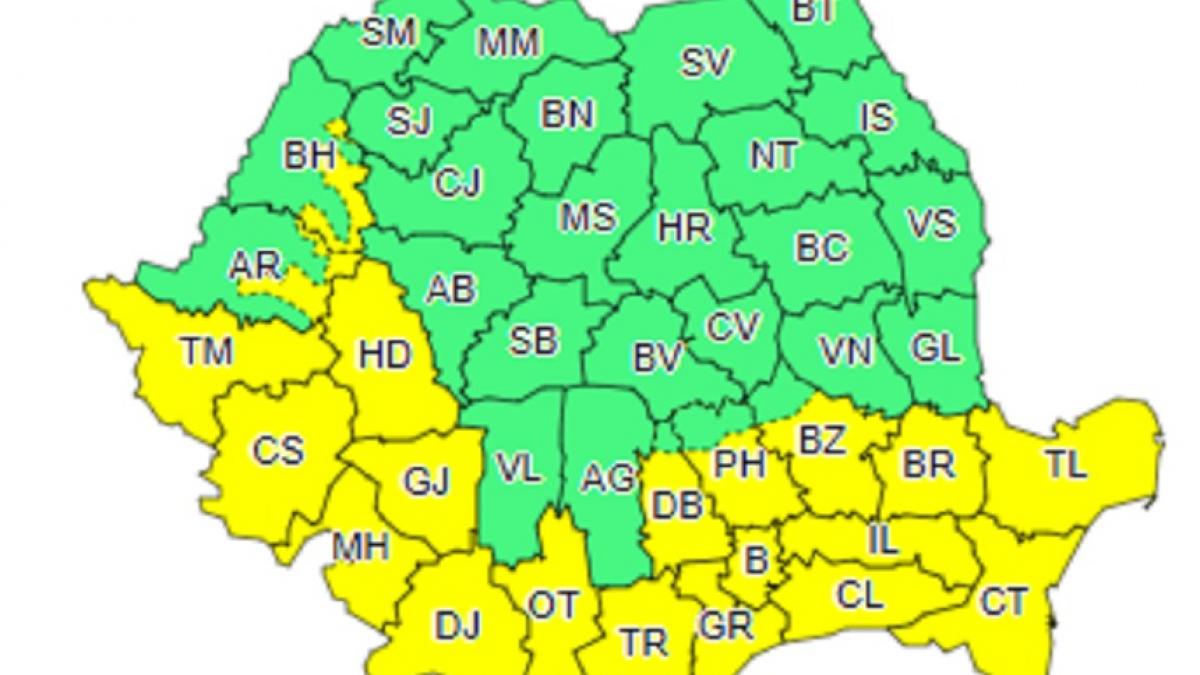 suntem in cod galben vremea se schimba radical