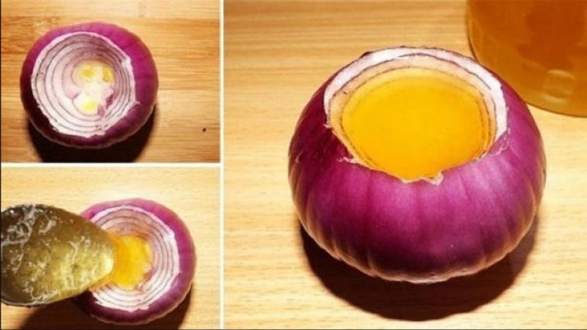 scobeste o ceapa rosie si umple o cu miere de albine se lasa la macerat opt ore este incredibil la