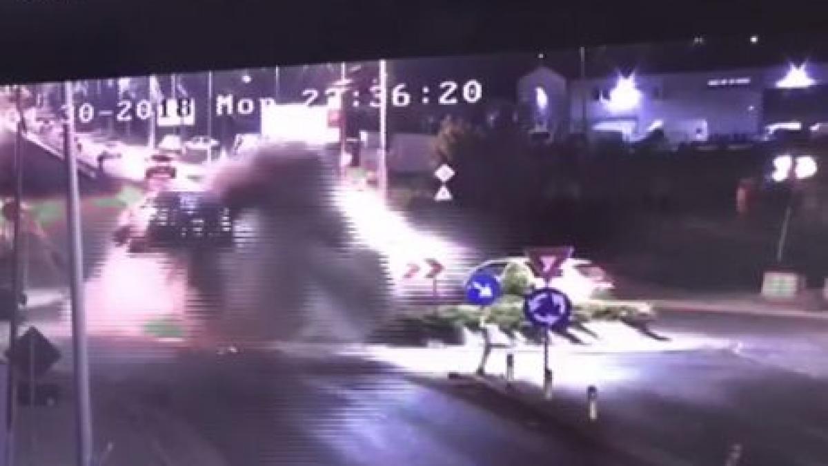 accident spectaculos o masina a zburat peste intersectie in bragadiru