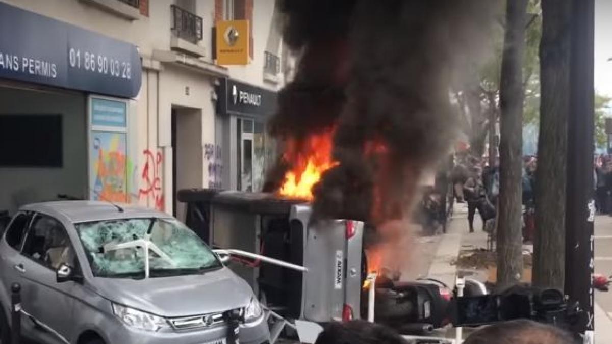 sute de persoane arestate dupa violentele din paris care au avut loc de 1 mai