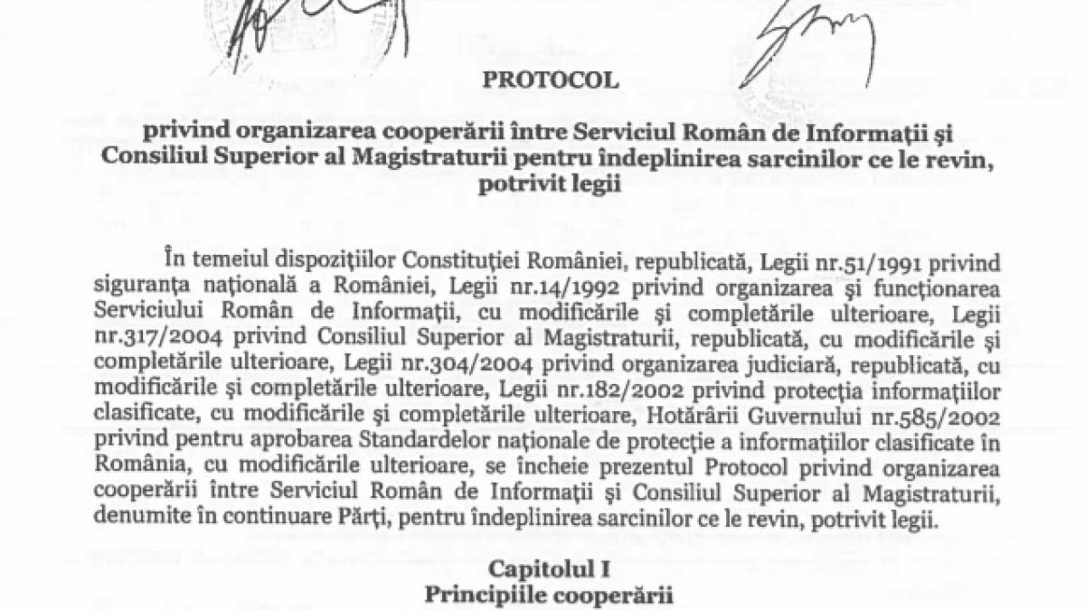fost presedinte al csm despre protocolul secret cu sri consiliul nu a transmis niciodata informatii
