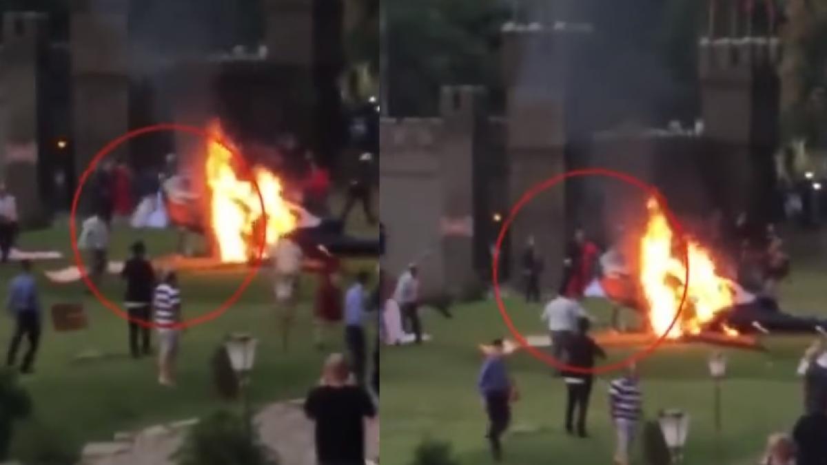 un elicopter care avea o mireasa s a prabusit la cativa metri de invitati video