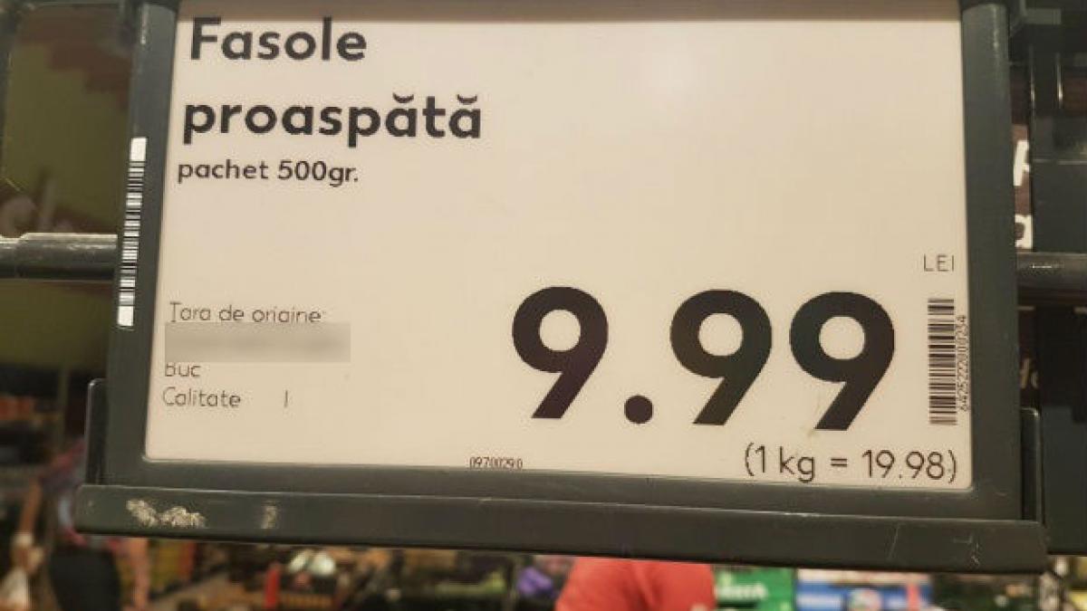 s a dus la supermarket sa cumpere ceva s a gandit sa ia o punga de fasole si s a uitat la pret a