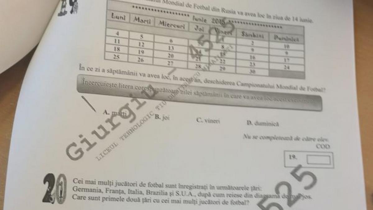 SUBIECTE matematică la EVALUARE NAȚIONALĂ clasa a IV-a. SUBIECTELE la MATEMATICĂ, testul 2