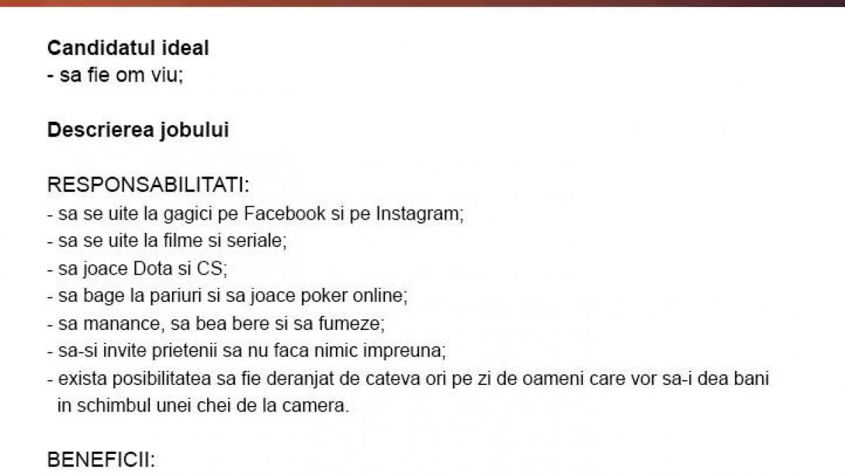 anuntul de angajare care s a viralizat pe internet angajam om viu care sa se uite pe facebook sa se