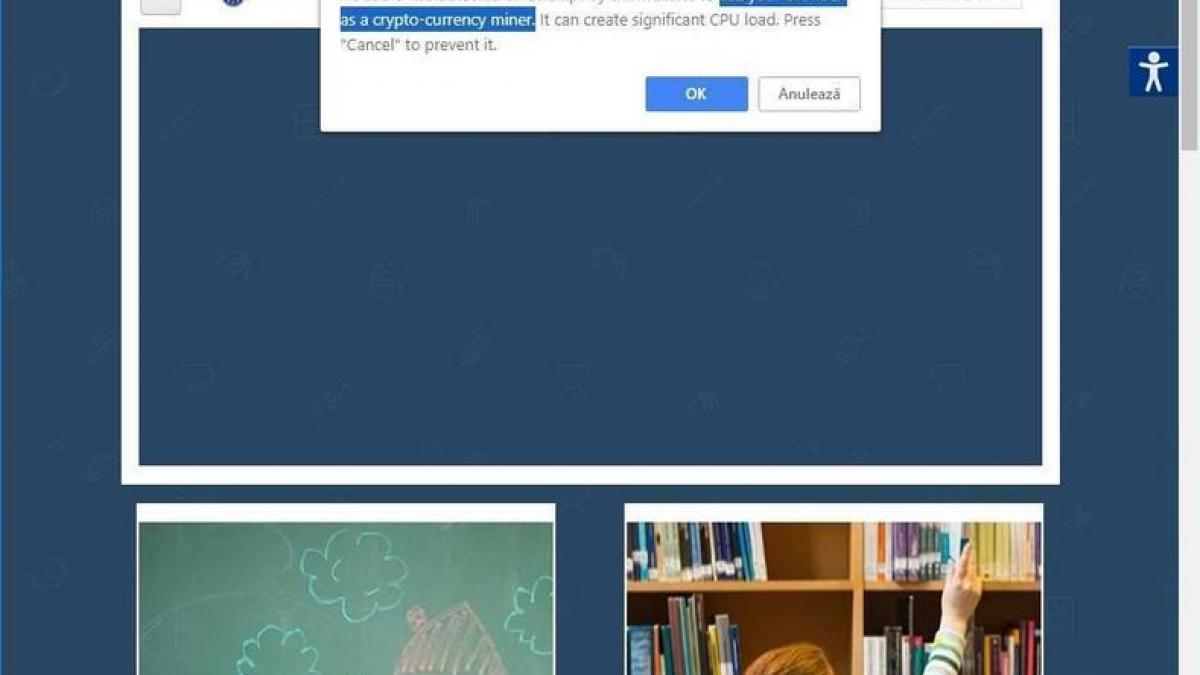 antivirusii avertizeaza ca site ul ministerului educatiei va foloseste calculatorul pentru a mina