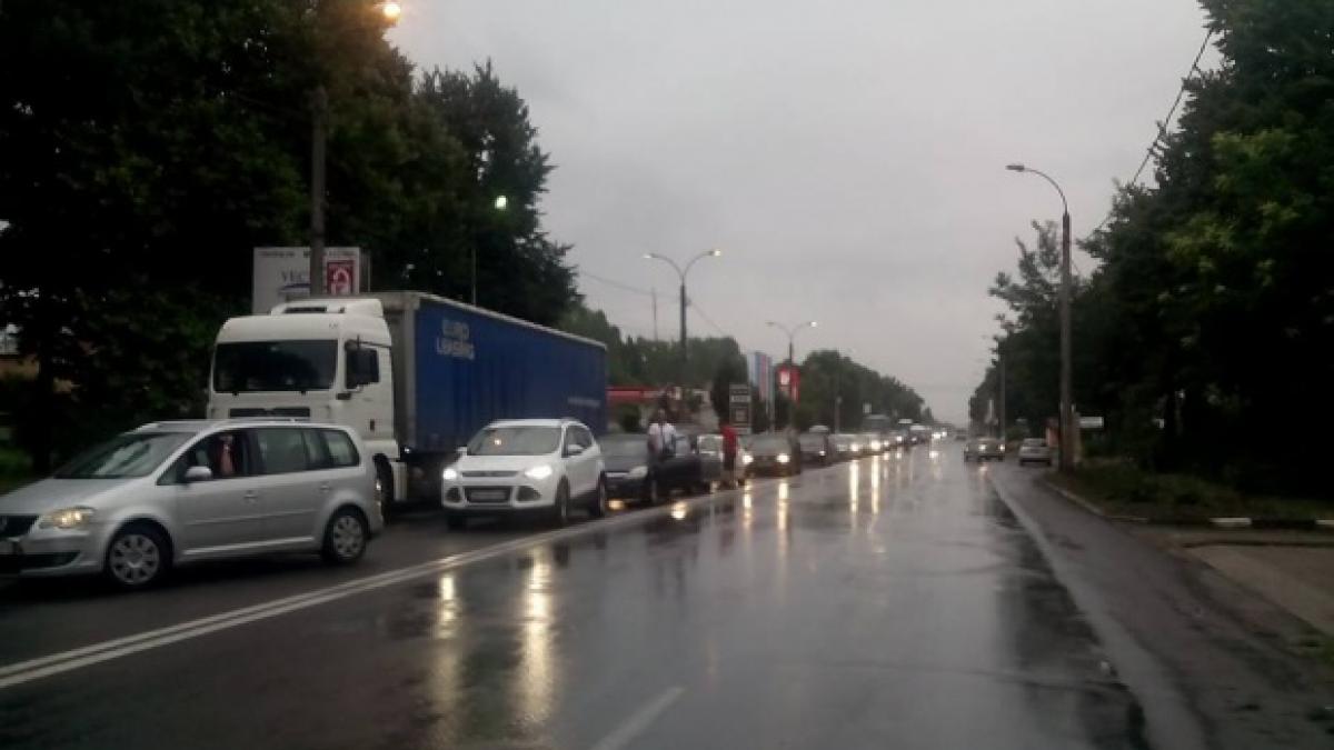 aglomeratie pe a1 bucuresti pitesti la intrarea in capitala