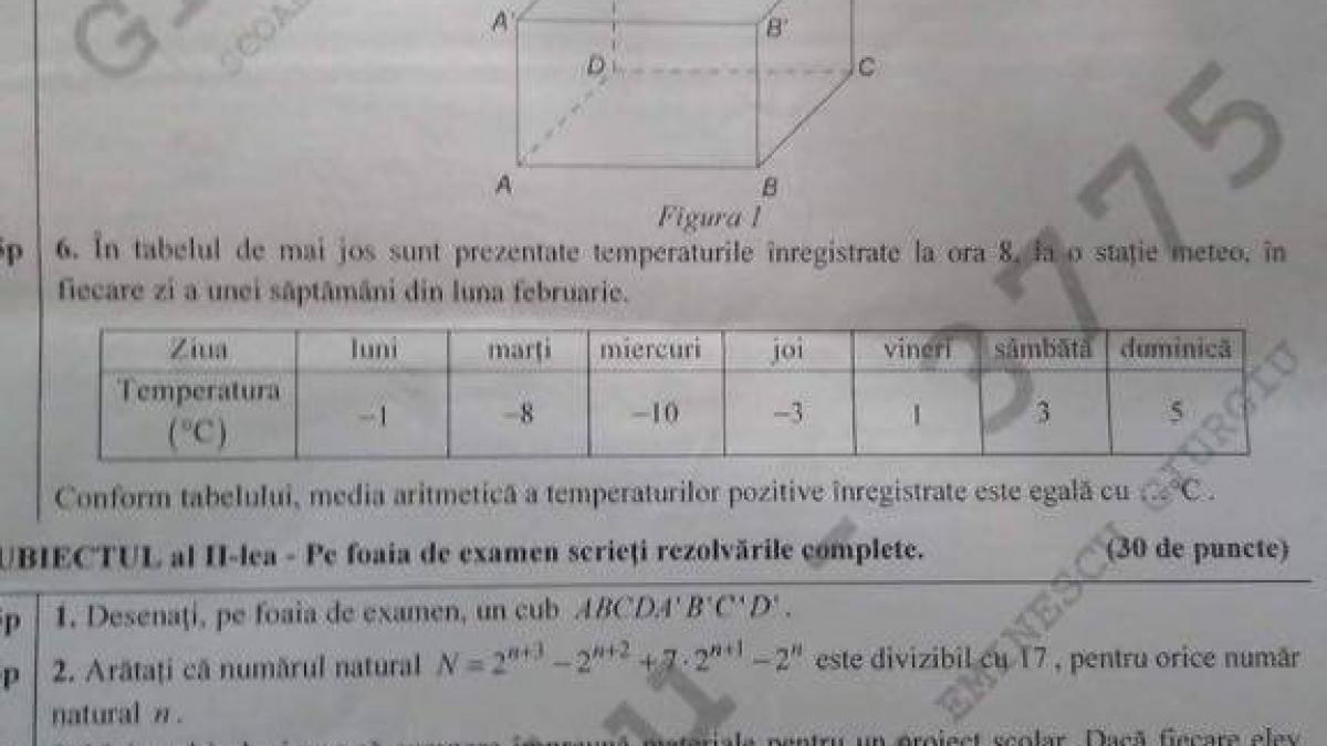 evaluare nationala subiecte usoare la matematica