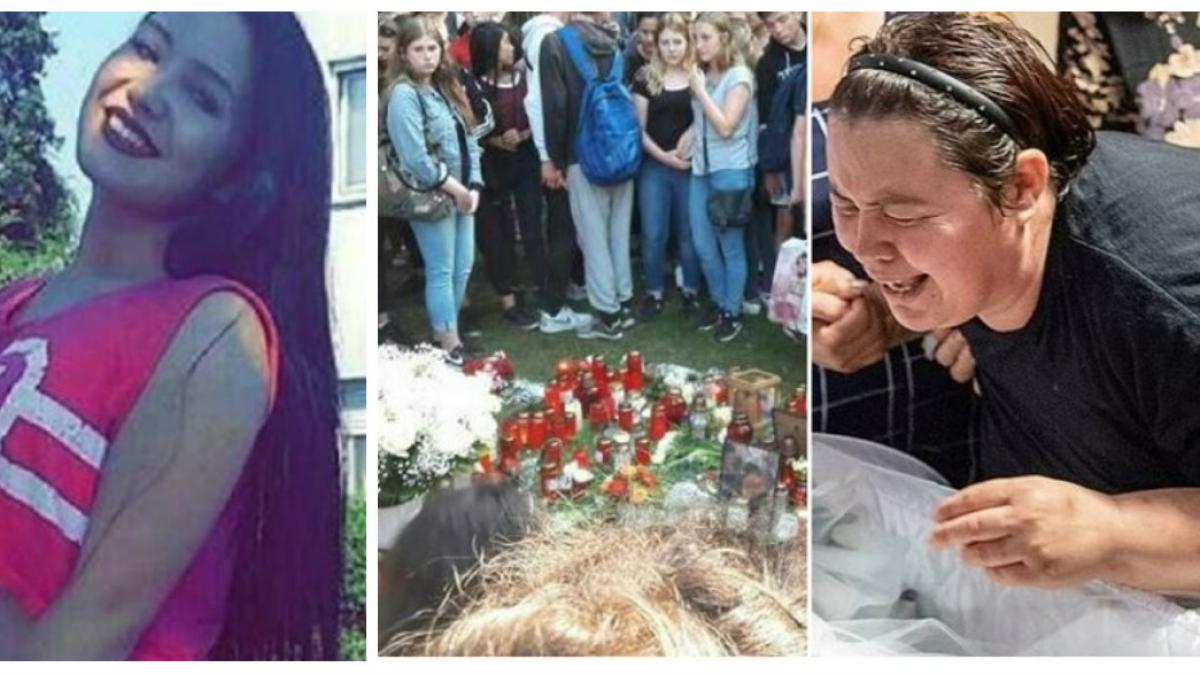 scene dramatice adolescenta omorata in germania a fost condusa pe ultimul drum mama ei a lesinat