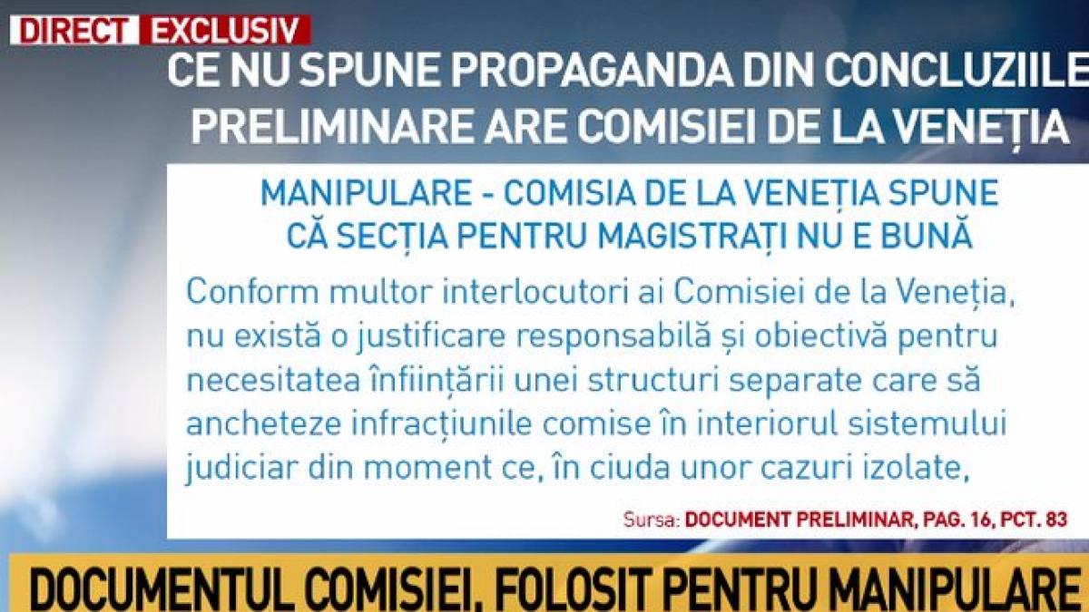 descoperiti ce nu spune propaganda din concluziile preliminare ale comisiei de la venetia
