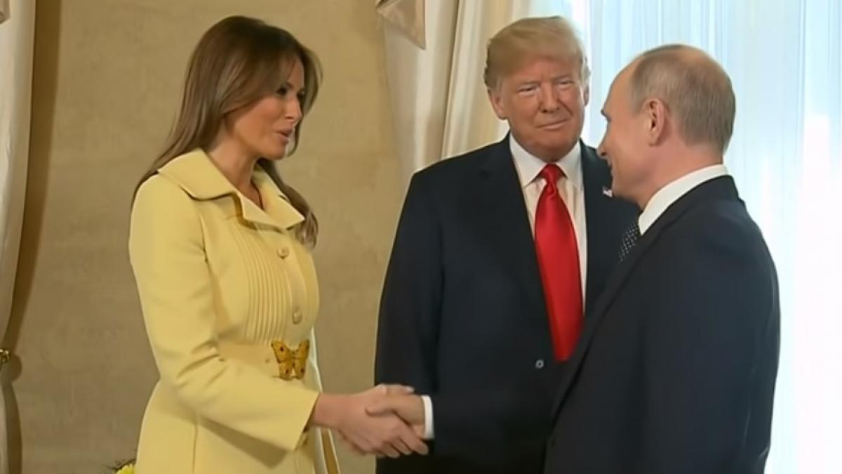 imagini incredibile cum a reactionat melania trump dupa ce a dat mana cu putin video