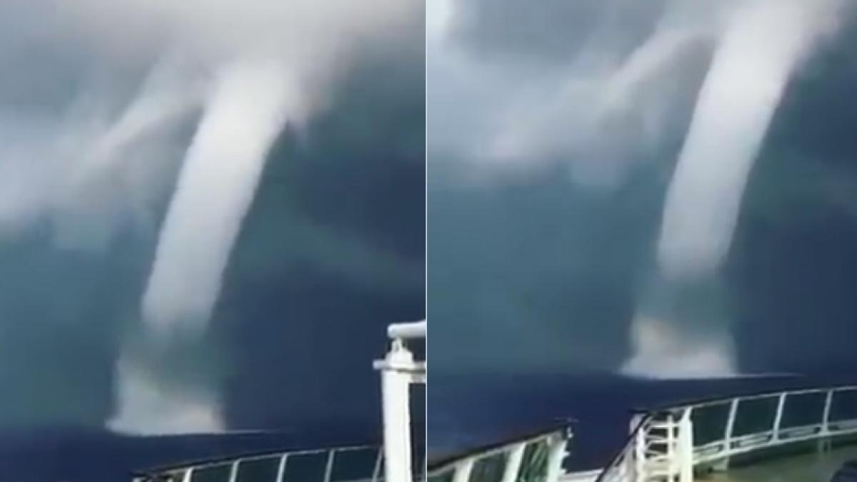 fenomen incredibil filmat pe mare in apropiere de insula santorini din grecia video