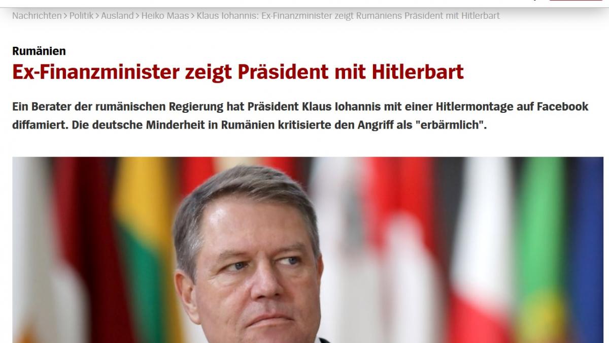 postarea lui valcov cu iohannis in rol de hitler a ajuns in presa germana