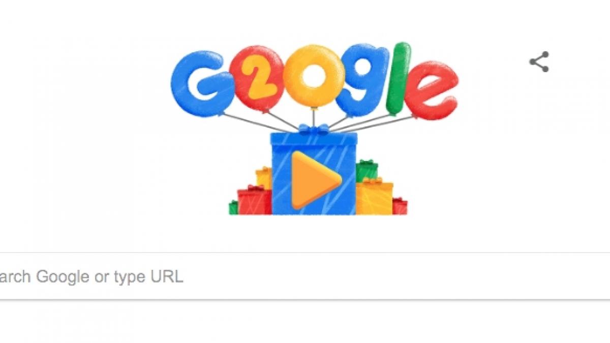 google doodle compania aniverseaza 20 de ani de existenta
