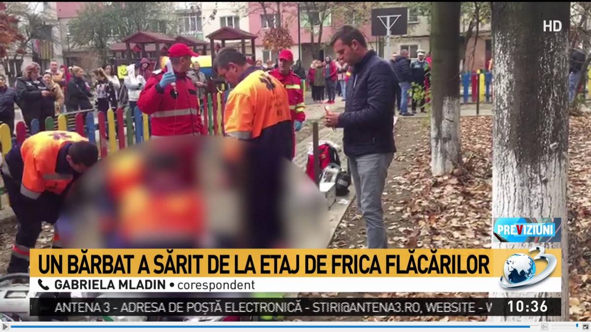 un barbat a murit dupa ce a sarit de la etajul patru de frica flacarilor care i au cuprins locuinta