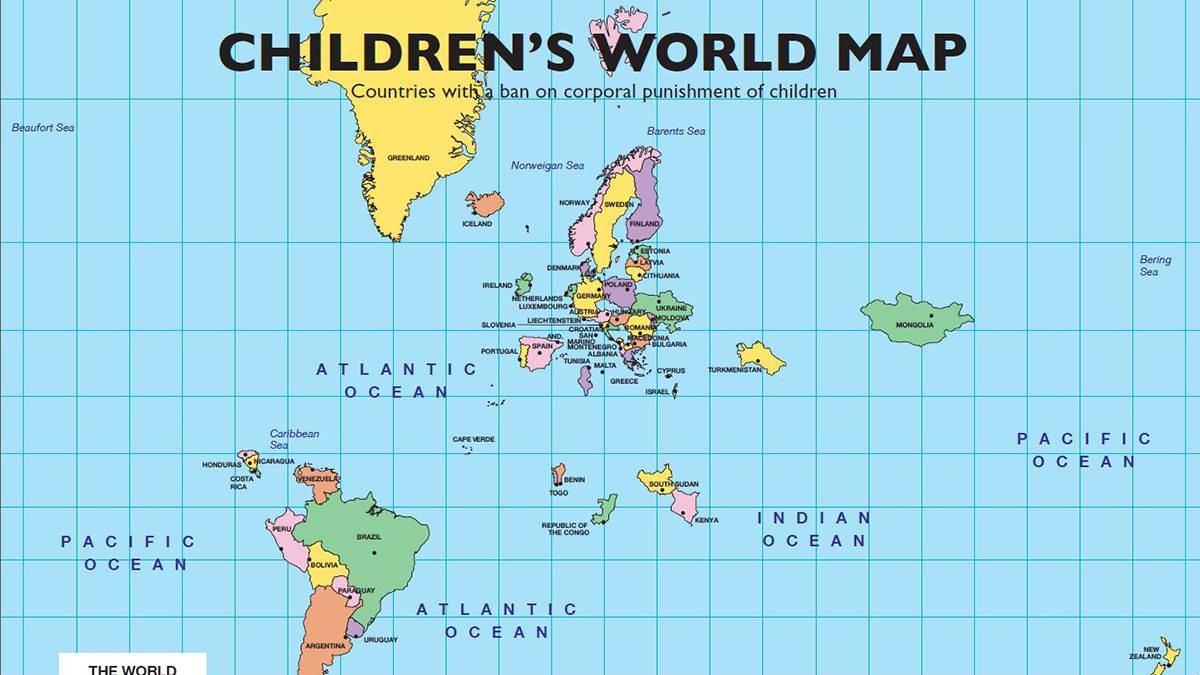 harta tarilor care condamna pedeapsa corporala aplicata copiilor foto