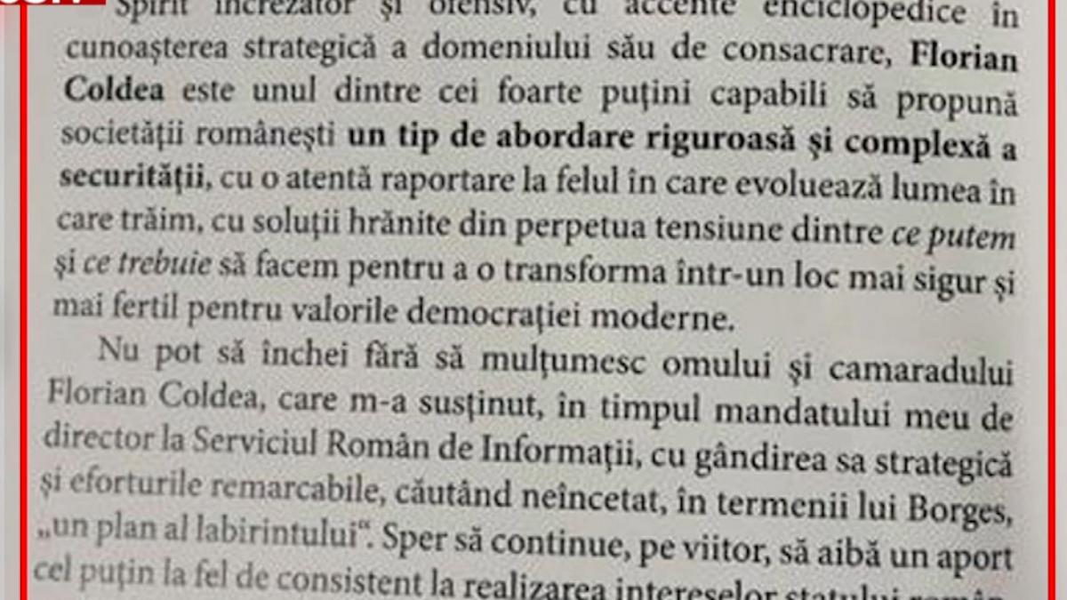 descoperiti ce i a scris george maior lui florian coldea