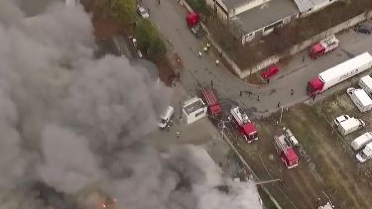 primele imagini cu incendiul cumplit din buftea