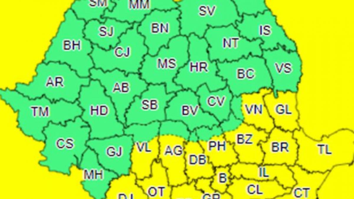 cod galben de ninsori si vant puternic in jumatate din tara dupa ninsori vine frigul temperaturi