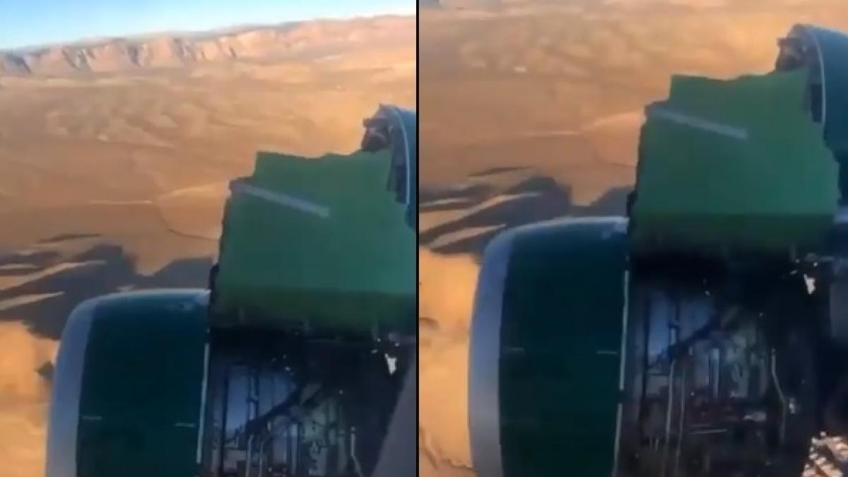 momentul in care motorul unui avion se dezintegreaza in aer reactia incredibila a pasagerilor video