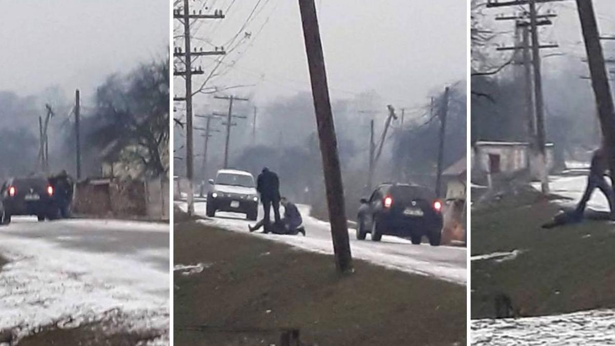 imagini socante in romania barbat lovit de masina politiei de frontiera si tarat in sant de