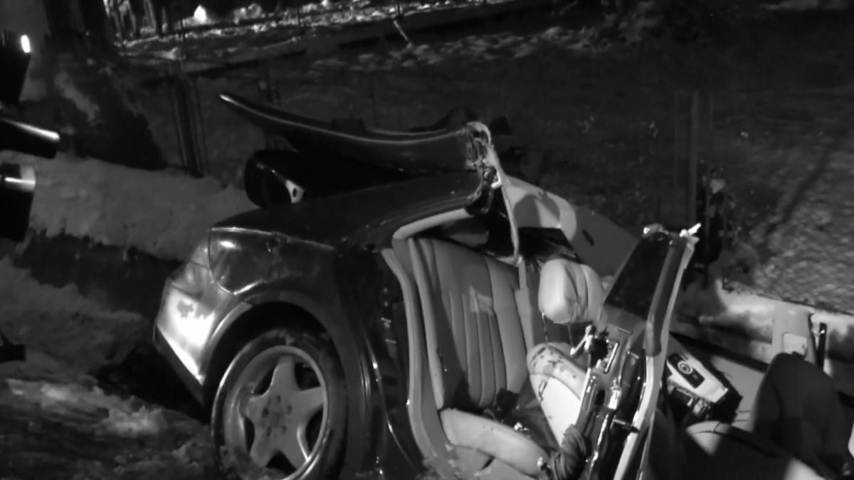 accident cumplit in bistrita au zburat cu masina in sant dupa un impact frontal