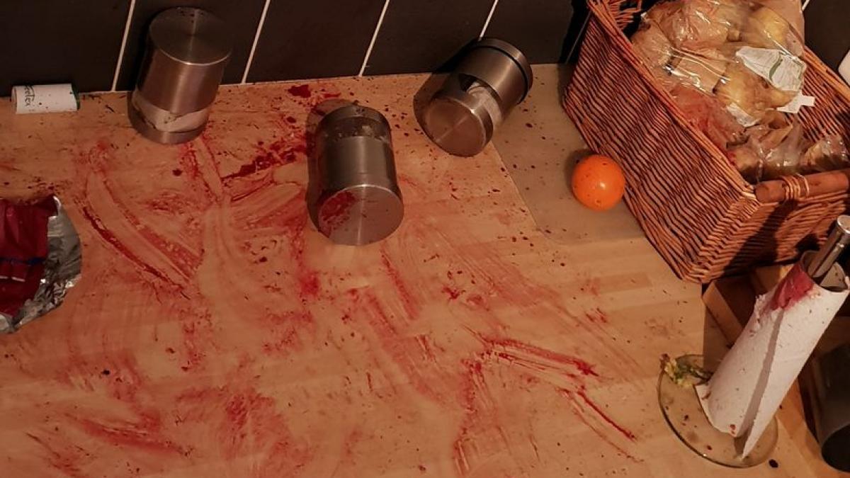 au auzit zgomote infioratoare din bucatarie si au intrat sa vada ce e peretii erau plini de sange