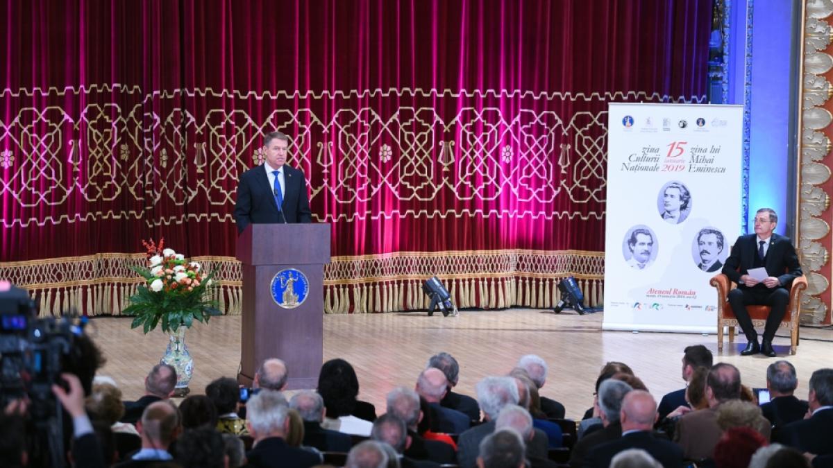 presedintele iohannis discurs de ziua culturii nationale la ateneul roman