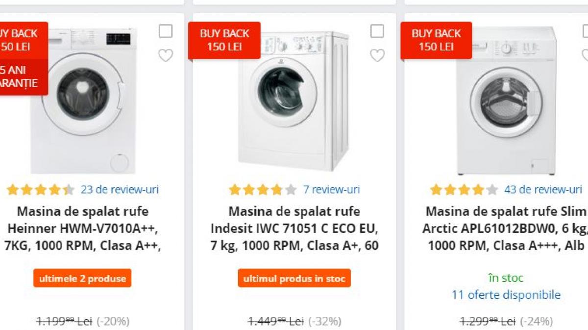 emag reduceri 4 masini de spalat rufe sub 1 000 de lei care te scapa de noroiul de afara