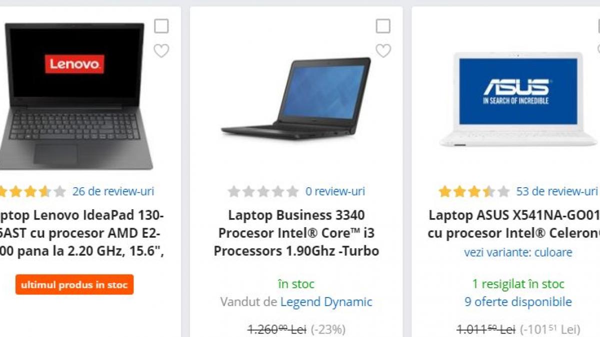 emag reduceri 3 laptopuri uimitoare sub 950 de lei