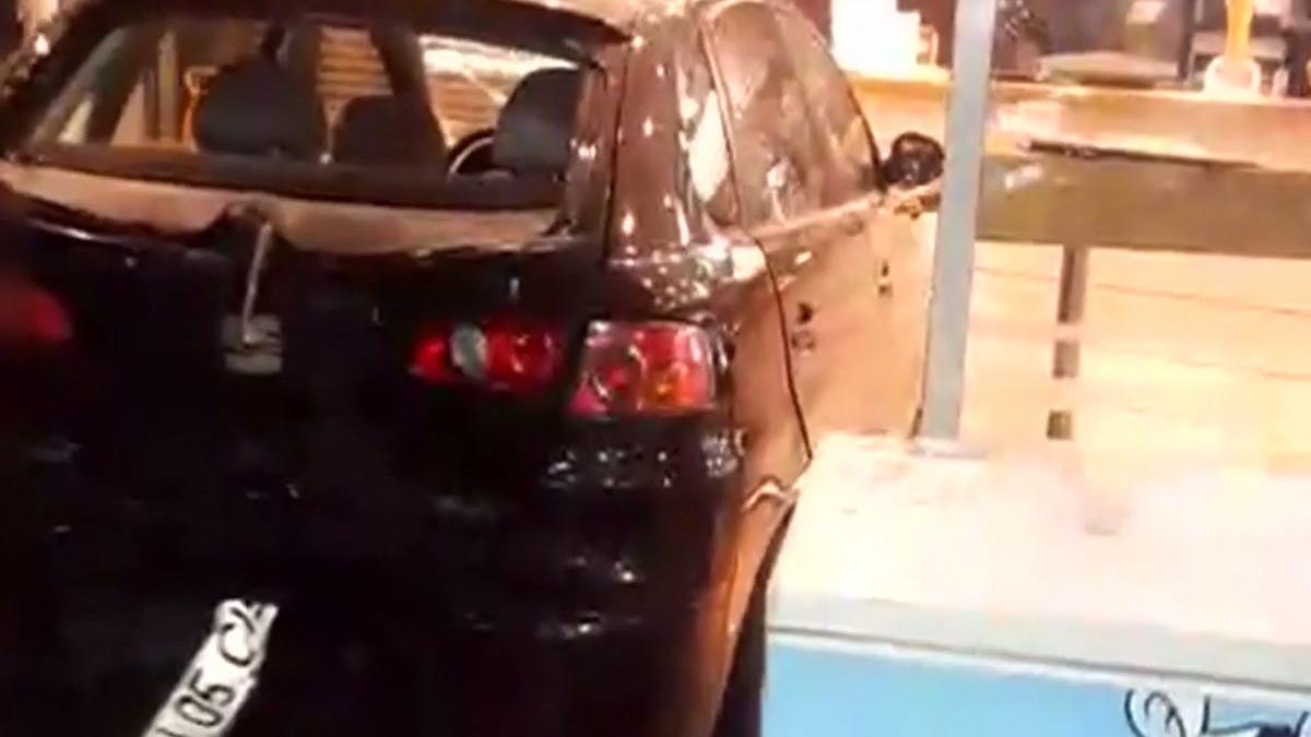 accident socant intr o benzinarie din craiova video