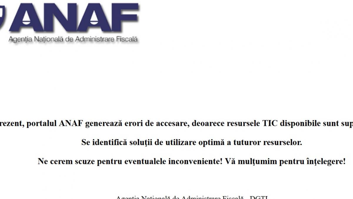 site ul anaf este cazut de dimineata