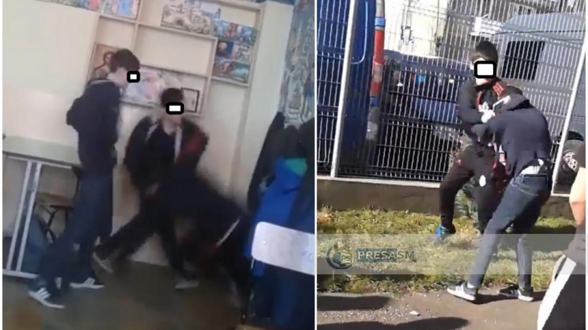 batai repetate intre mai multi elevi la o scoala generala din municipiul satu mare video