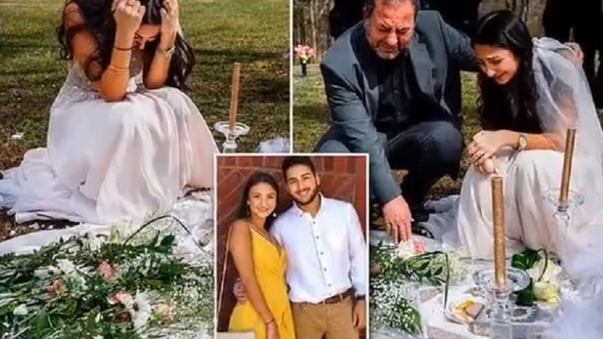 mireasa ingenuncheata de durere la locul unde a fost ucis logodnicul ei