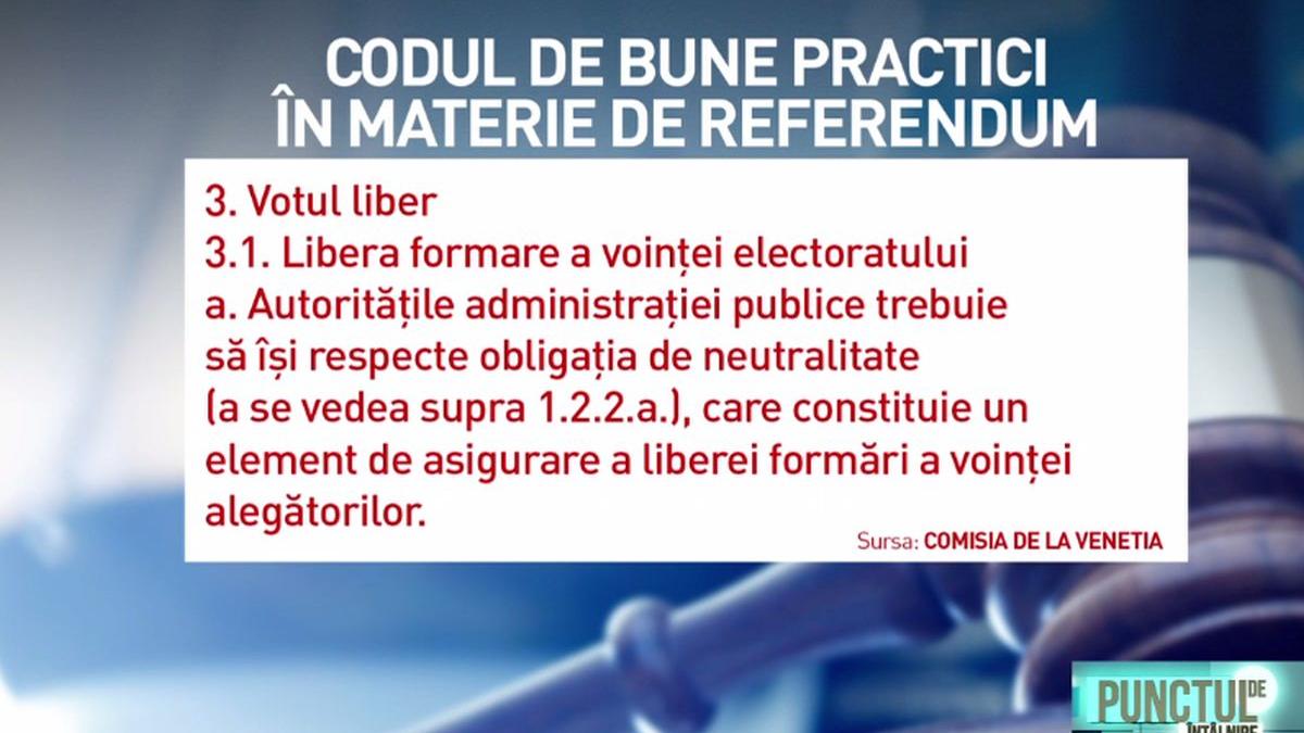 dezvaluiri ce prevede codul de bune practici in materie de referendum