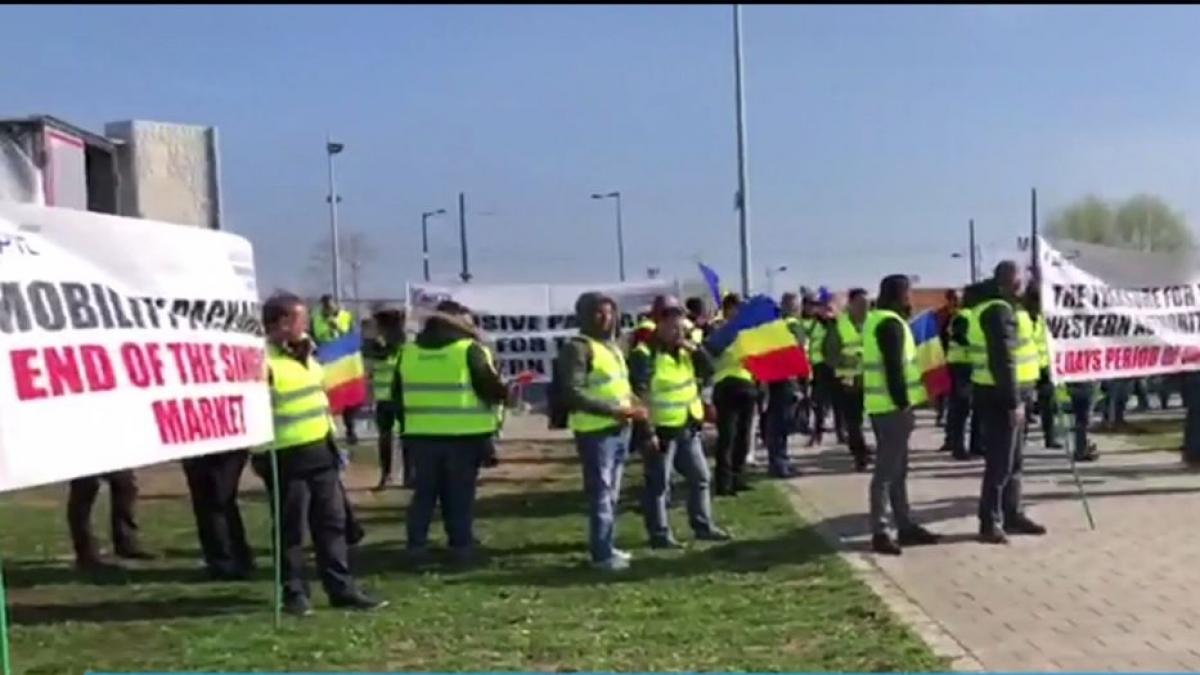 protest de amploare al transportatorilor la strasbourg