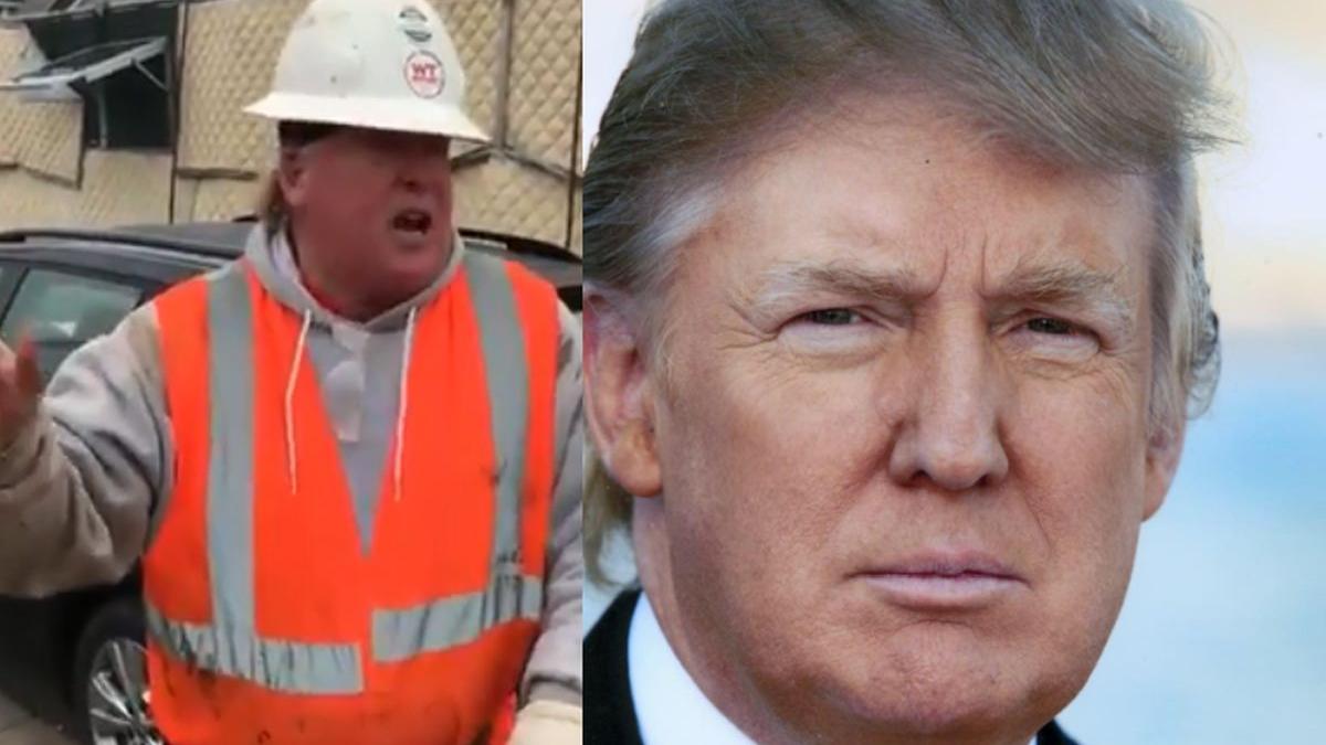 acest muncitor de pe santier a devenit vedeta pe internet il imita la perfectie pe donald trump