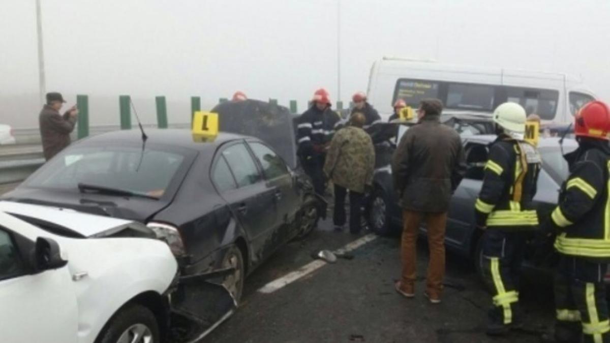 carambol pe autostrada bucuresti pitesti noua masini au fost implicate